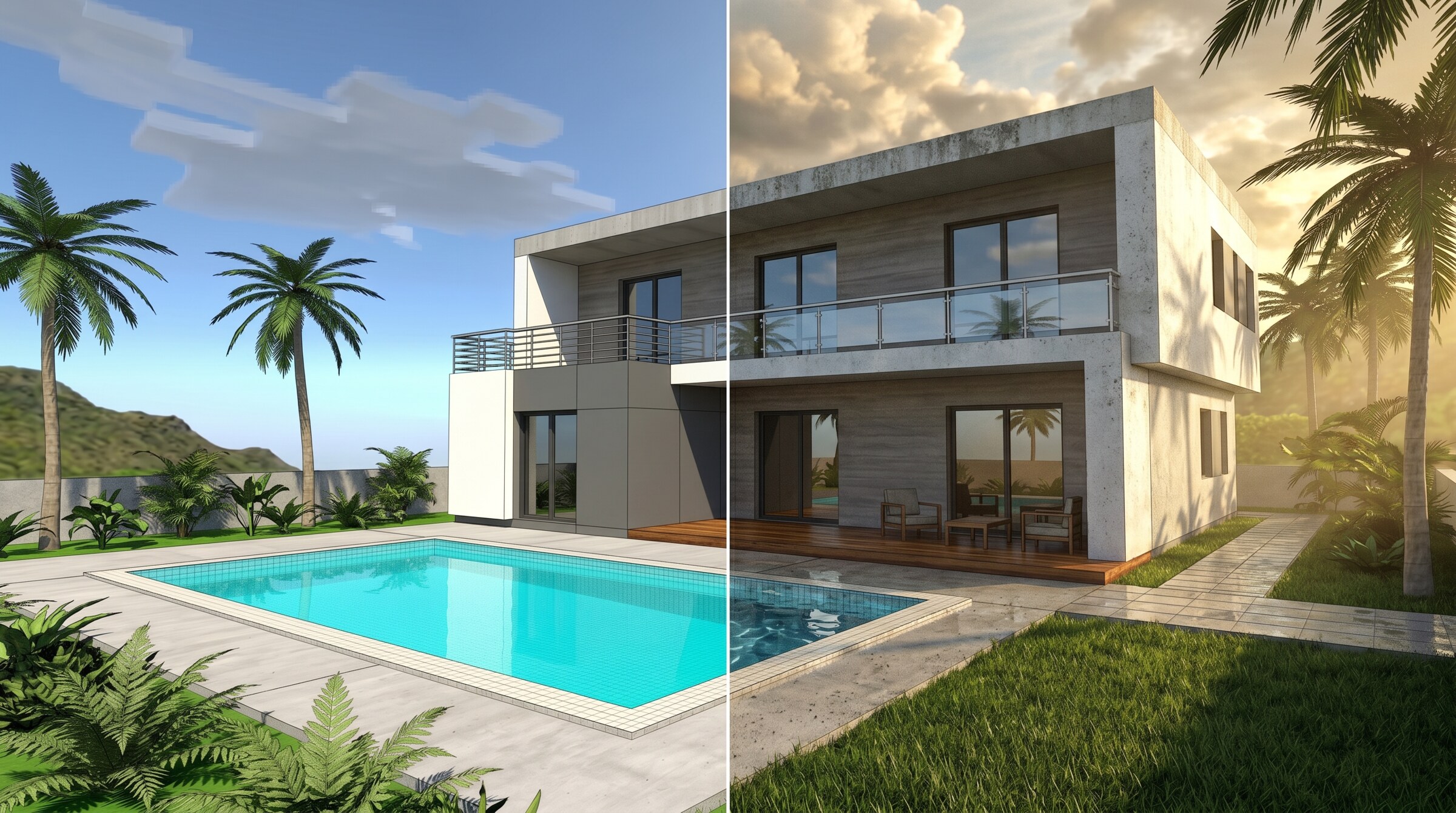 Old render upgraded to modern photorealism